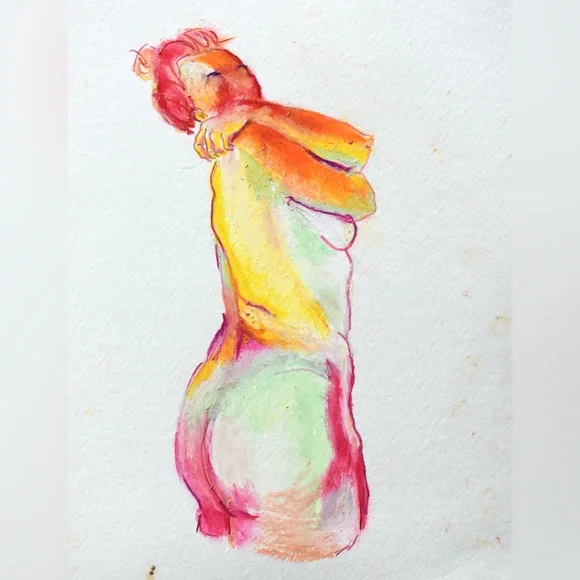 Colorful Abstract Nude Art painting